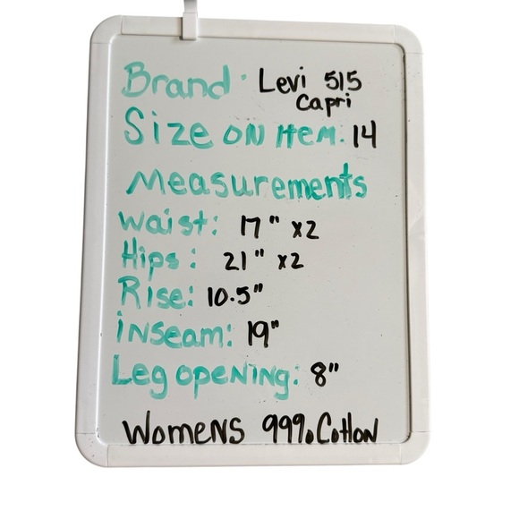 Levi’s 516 Cuffed Capris Women’s SZ 14 5-Pocket Denim Jean Medium Wash Mid- Rise - Picture 5 of 5